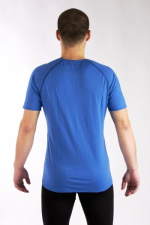 Pánské tričko s krátkým rukávem modré s tmavěmodrými švy
